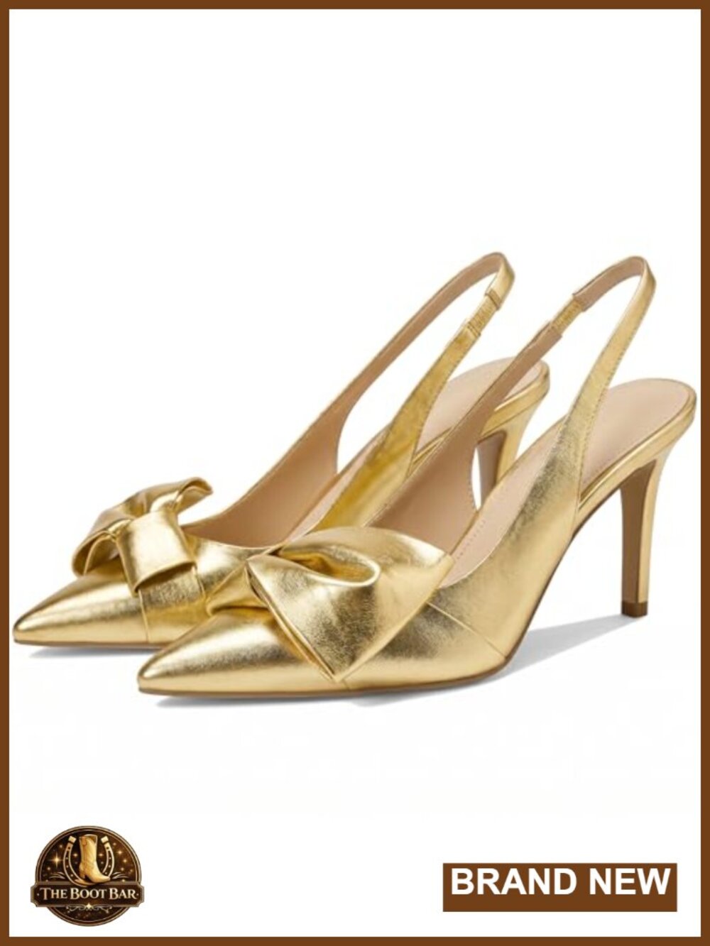 Women's Slingback Pumps Pointed Toe Stiletto Heels Bow Detail Synthetic